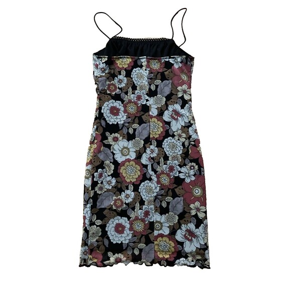 Forever 21 Mesh Slip Dress Size XS Floral Empire Waist Retro Y2K Fairy - Picture 2 of 8